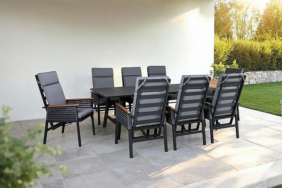 KONIFERA Garten-Essgruppe "Edessa Komfort" Set, 8x Stuhl mit Rückenverstell günstig online kaufen