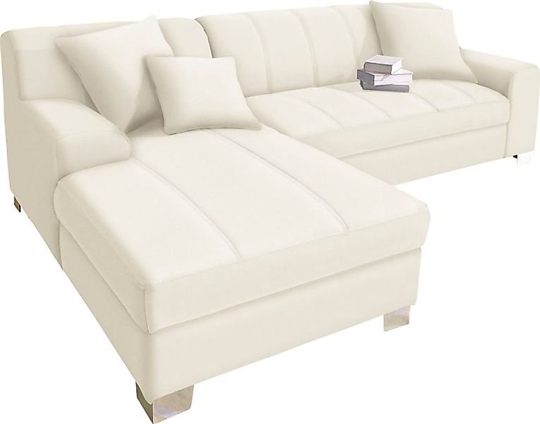 DOMO collection Ecksofa »Turah incl. Zierkissen, moderne Steppung, auch in günstig online kaufen