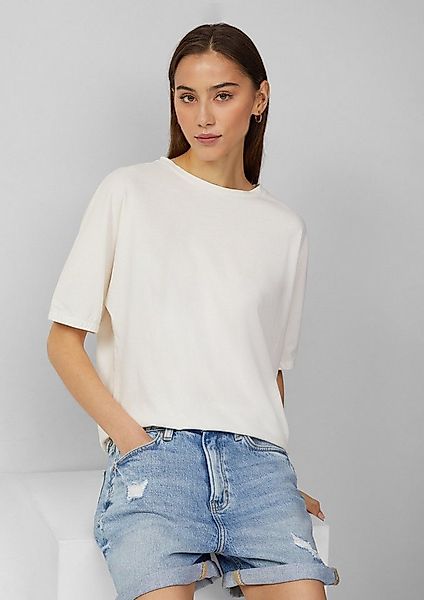 QS Kurzarmshirt T-Shirt Loose Fit T-Shirt mit Gummibund an den Ärmeln günstig online kaufen