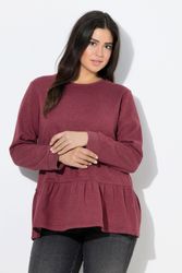 Ulla Popken Sweatshirt Sweatshirt Volantsaum A-Linie günstig online kaufen