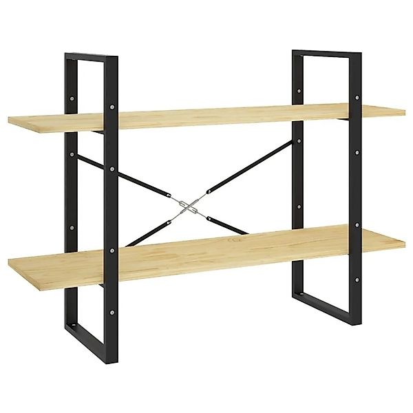 vidaXL Bücherregal 2 Böden 100x30x70 cm Massivholz Kiefer 806472 günstig online kaufen