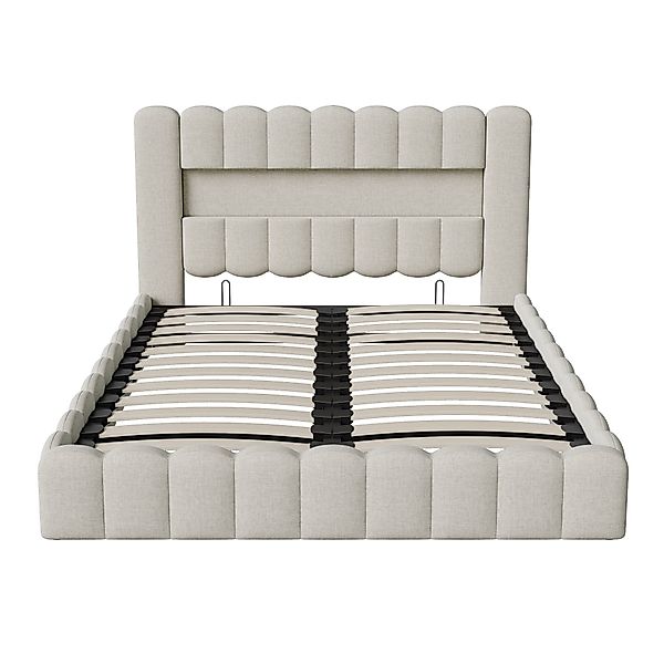 Gdood Polsterbett Stauraumbett Doppelbett LED, Leinenstoff günstig online kaufen