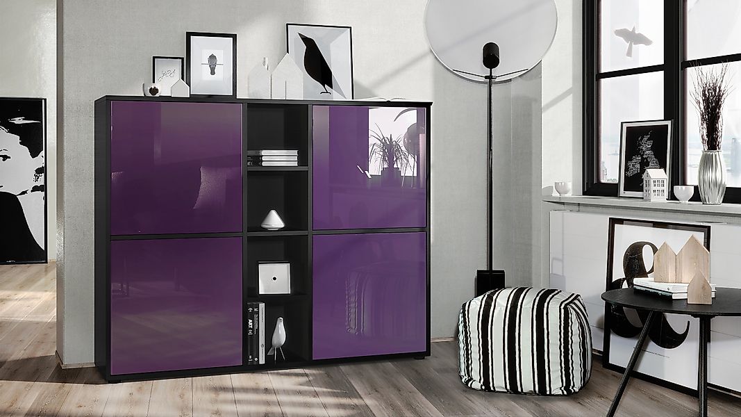 Vladon Highboard Cuba V3 (Highboard, Schrank Anrichte Cuba V3 mit 12 Fächer günstig online kaufen