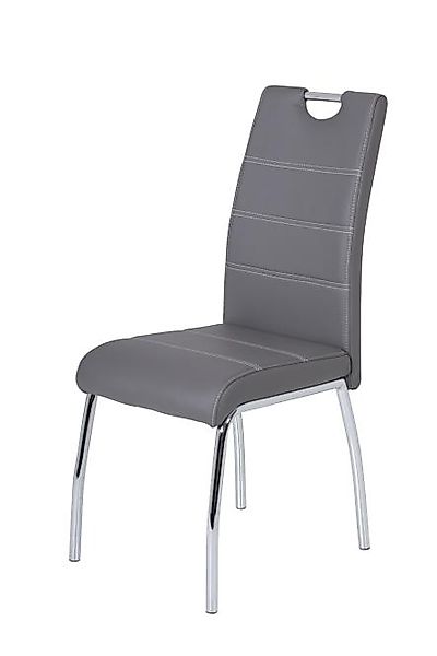 Esszimmerstuhl 2er Set SUSI S Kunstleder Grau günstig online kaufen