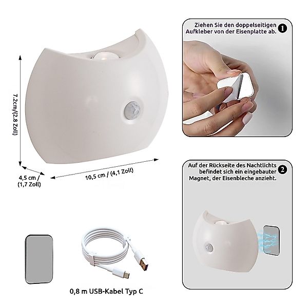 VIVIHEYDAY LED Wandleuchte mit Bewegungsmelder, Kabellose günstig online kaufen