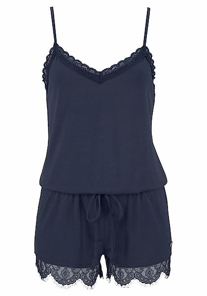 LASCANA Playsuit, mit Spitzensaum günstig online kaufen