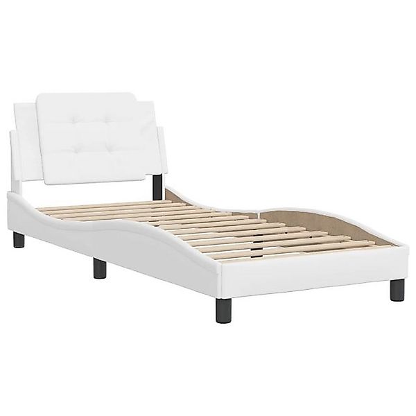 vidaXL Bettgestell, Bettrahmen mit Kopfteil Weiß 80x200 cm Kunstleder günstig online kaufen