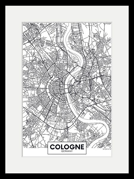 queence Bild »Köln Stadtkarte«, Städte-Stadt-Deutschland-Gebäude-Schriftzug günstig online kaufen