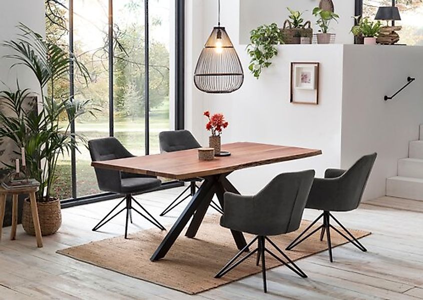 Home affaire Esstisch »Manhattan«, mit echter Baumkante günstig online kaufen