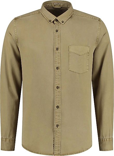 Dstrezzed Hemd Garment Dyed Tencel Khaki - Größe L günstig online kaufen