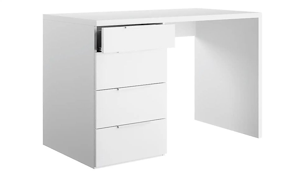 Schreibtisch  Este ¦ weiß ¦ Maße (cm): B: 109,9 H: 75,4 T: 59.6 Tische > Sc günstig online kaufen