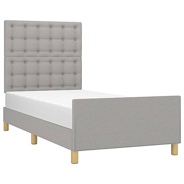 vidaXL Bett Bettgestell mit Kopfteil Hellgrau 90x200 cm Stoff günstig online kaufen