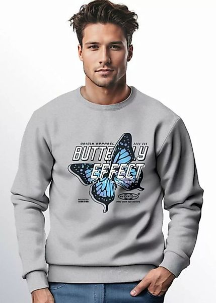 Neverless Sweatshirt Sweatshirt Herren Bedruckt Schmetterling Butterfly Eff günstig online kaufen