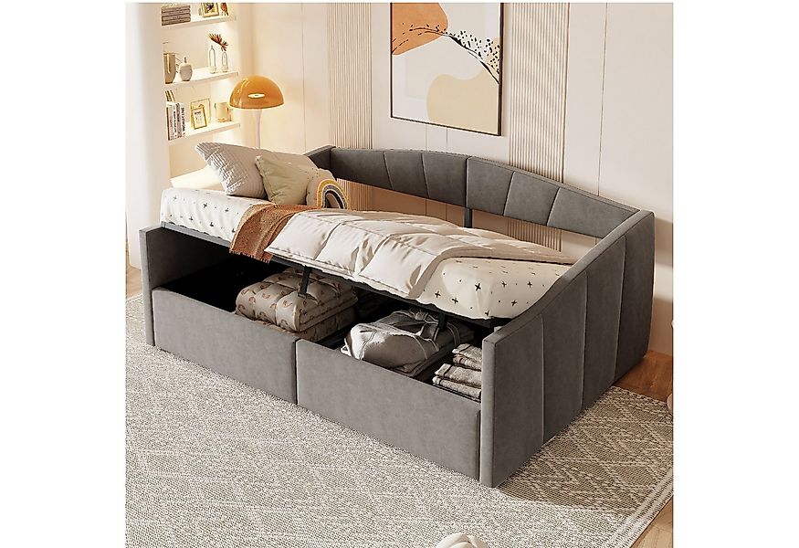 Flieks Daybett, Hydraulisches Polsterbett Tagesbett Schlafsofa 140x200cm mi günstig online kaufen