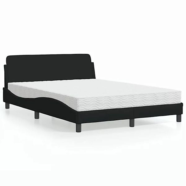 vidaXL Bett Bett mit Matratze Schwarz 120x200 cm Stoff günstig online kaufen