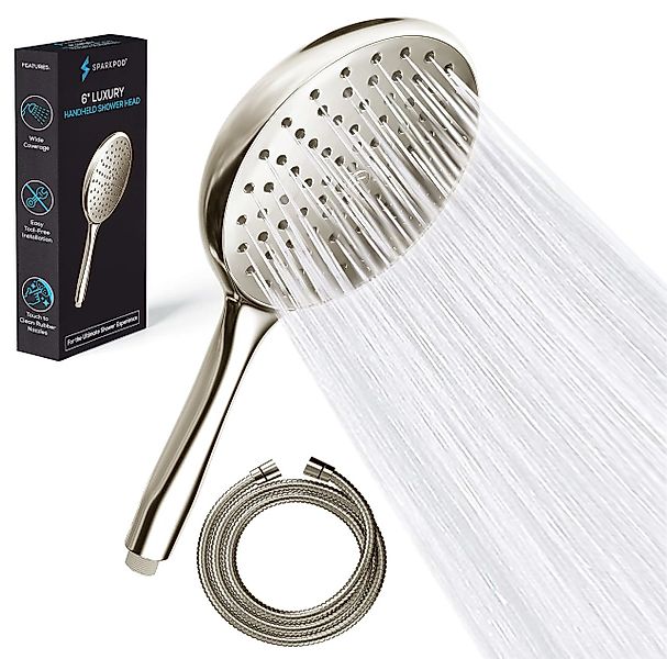 sparkpod Handbrause XXL Hochdruck Regendusche Duschkopf und Schlauch, (Luxu günstig online kaufen