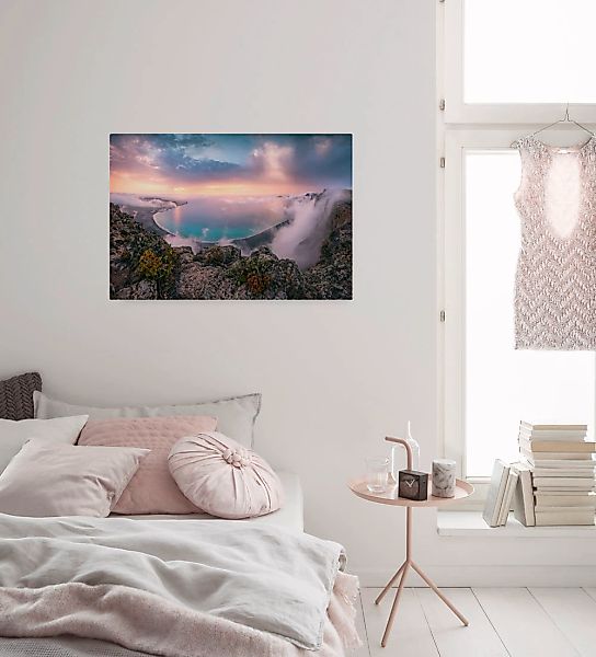 Komar Leinwandbild "Coastal Paradise - Größe 90 x 60 cm", Baum-Blätter-Natu günstig online kaufen