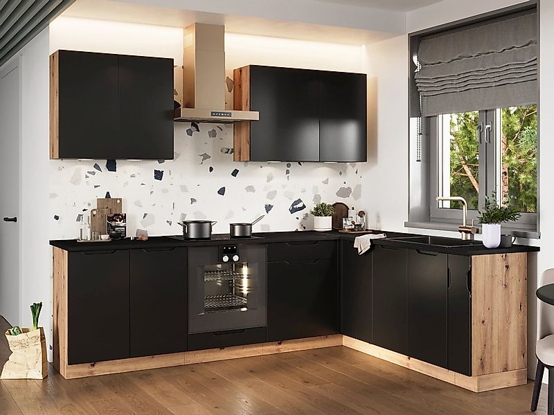 Möbel für Dich Winkelküche Moderne grifflose Eckküche in L-Form ISABEL 260x günstig online kaufen