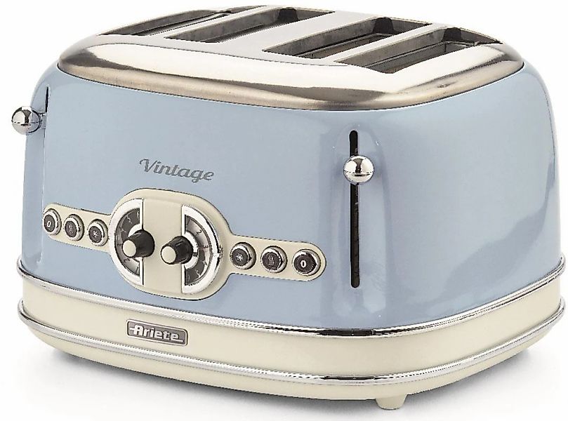 Ariete Toaster "Vintage" 4 kurze Schlitze für 4 Scheiben 1630 W blau günstig online kaufen