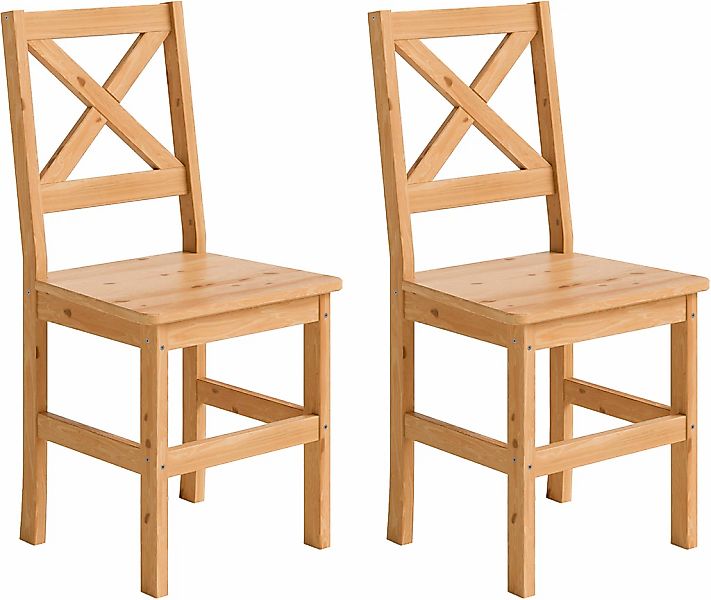 Home affaire 4-Fußstuhl "Malmö", (Set), 2 St., Holzstuhl Kiefer Massivholz günstig online kaufen