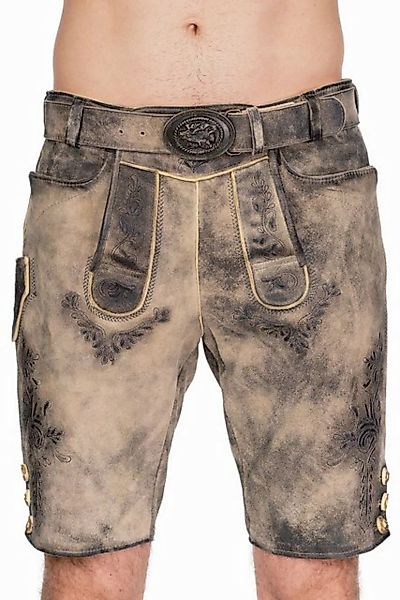 Maddox Trachtenlederhose Lederhose Herren kurz - HOPFENSEE - beige antik günstig online kaufen