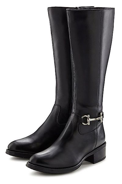 LASCANA Stiefelette Stiefel aus Leder mit Langschaft günstig online kaufen