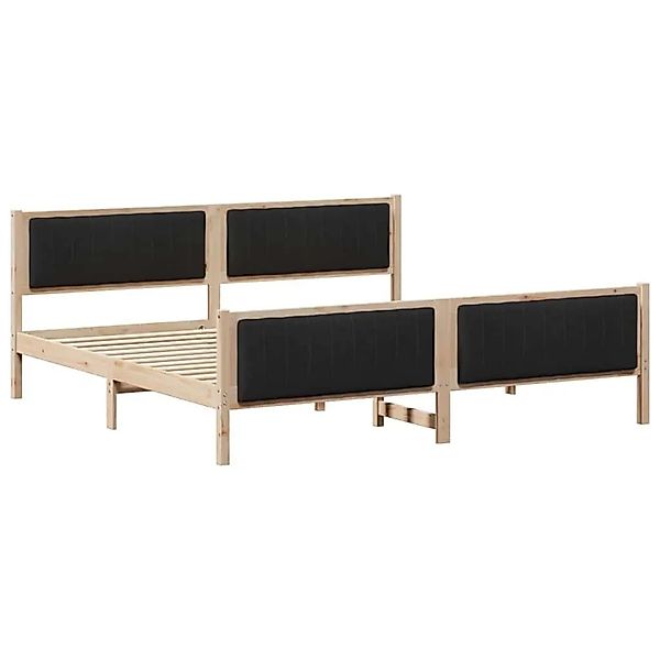 vidaXL Bettgestell Braun und Schwarz 200 x 200 cm Massivholz Kiefer 3394300 günstig online kaufen
