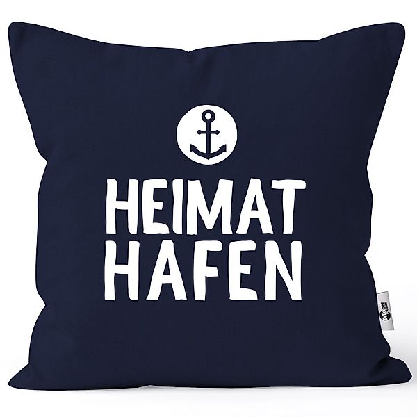 MoonWorks Dekokissen Kissenbezug Aufschrift Heimathafen Anker günstig online kaufen