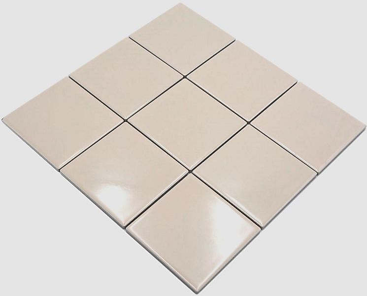 Mosani Mosaikfliesen Mosaik Fliese Wand Keramik beige glänzend Fliese WC Ba günstig online kaufen