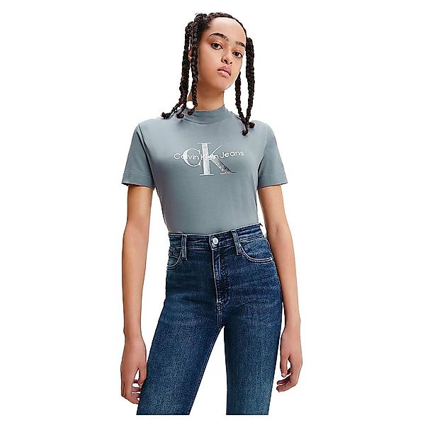 Calvin Klein Jeans Gunmetal Monogram Kurzärmeliges T-shirt S Fossil Grey günstig online kaufen