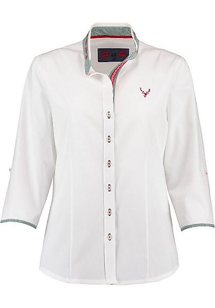 OS Trachten Trachtenbluse Turex Langarmbluse mit Stickerei auf dem Stehkrag günstig online kaufen