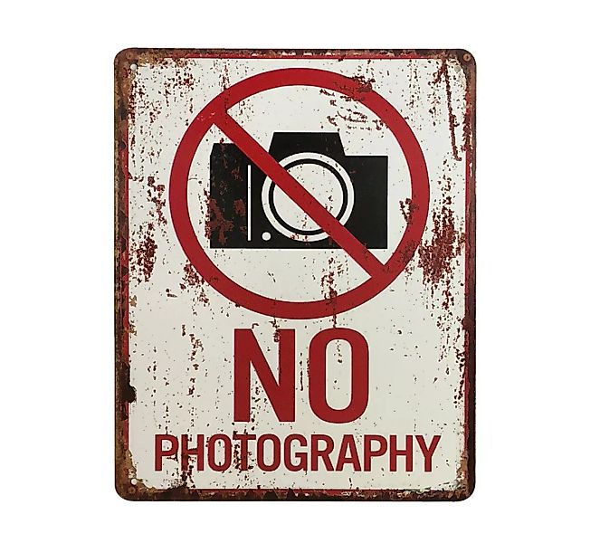 Blechschild NO PHOTOGRAPHY Dekoschild Fotografieren verboten Antik-Stil 25x günstig online kaufen