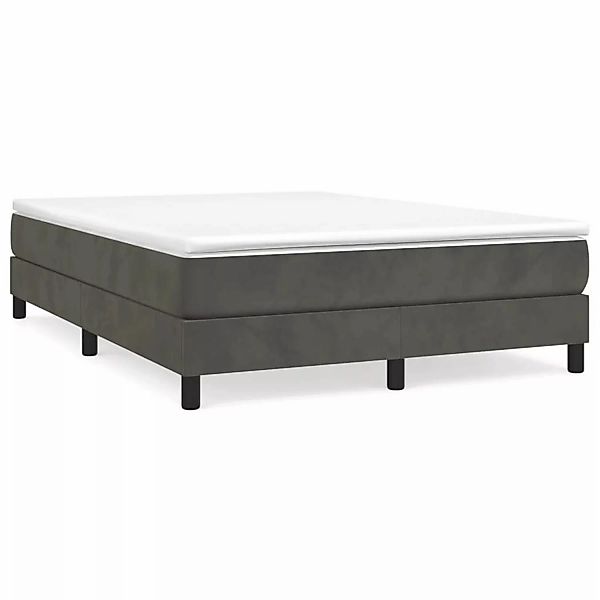 vidaXL Boxspringbett Dunkelgrau 140x200 cm Samt1399448 günstig online kaufen