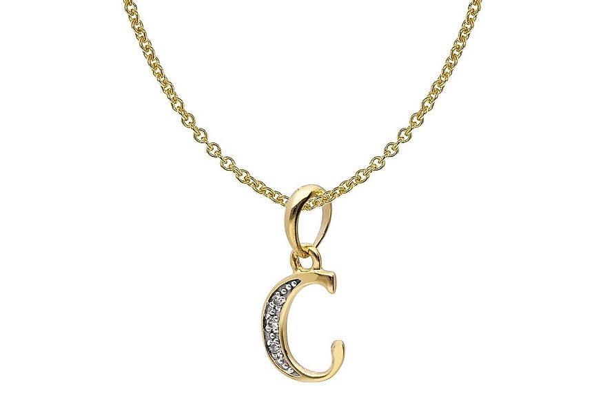 trendor Kette mit Anhänger Buchstaben-Anhänger C Gold 333/8K mit vergoldete günstig online kaufen