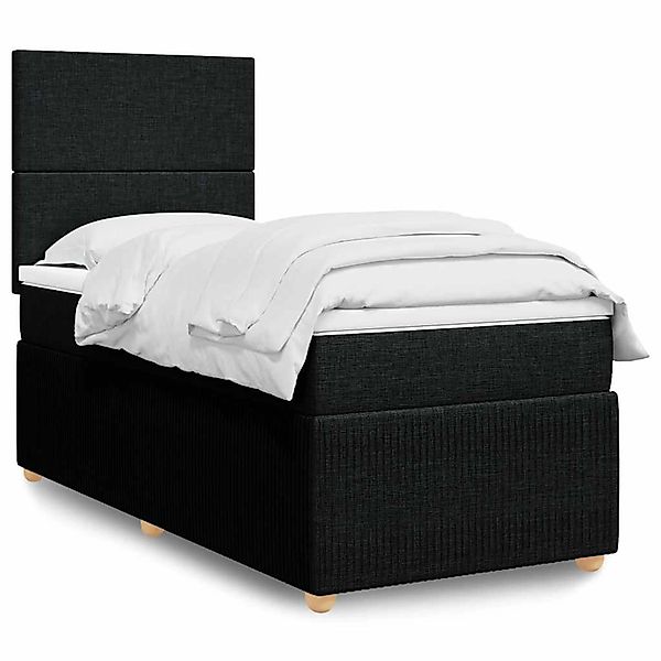 vidaXL Boxspringbett mit Matratze Schwarz 100x200 cm Stoff 3294262 günstig online kaufen
