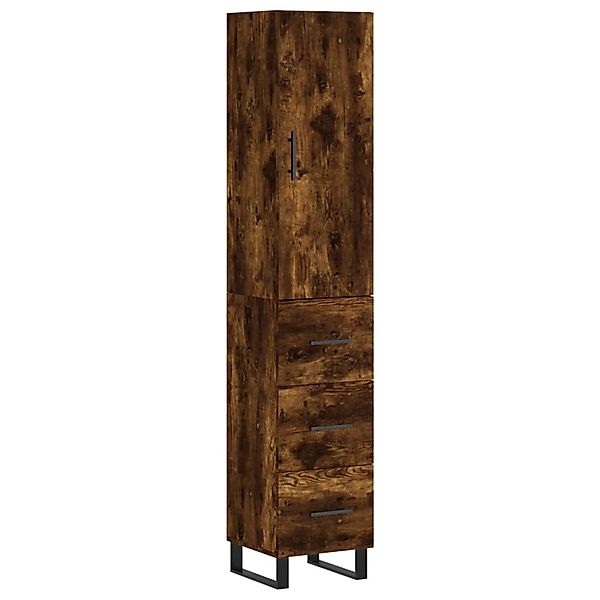 vidaXL Highboard Räuchereiche 34,5x34x180 cm Holzwerkstoff 3198878 günstig online kaufen