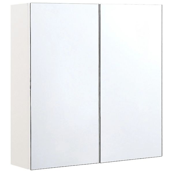 Beliani Bad-Spiegelschrank NAVARRA Weiss Silber 14x60x60 günstig online kaufen