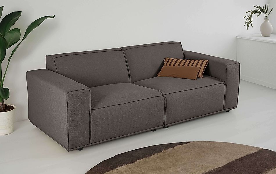 Home affaire 3-Sitzer "Avelin, 228 cm, Chenille, Struktur-Boucle", mit Well günstig online kaufen