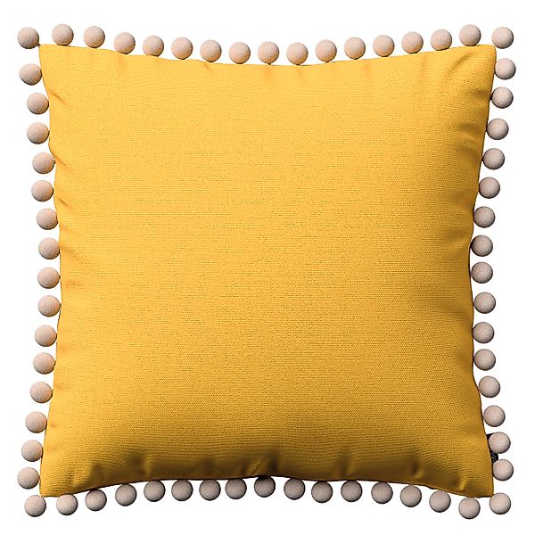 Kissenhülle Wera mit Bommeln, gelb, 45 x 45 cm, Loneta (133-40) günstig online kaufen