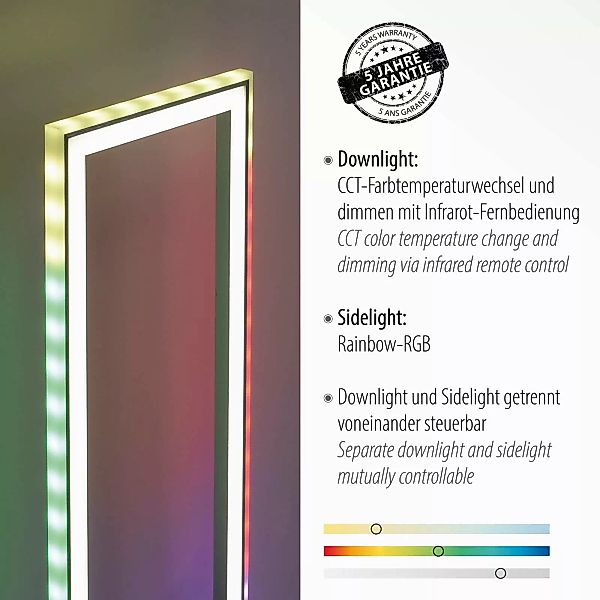 Just Light LED-Stehleuchte stahlfarbig weiß Kunststoff Stahl Metall B/H/T: günstig online kaufen