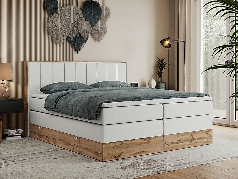 MKS MÖBEL Boxspringbett BELLISSIMO KING (Topper günstig online kaufen