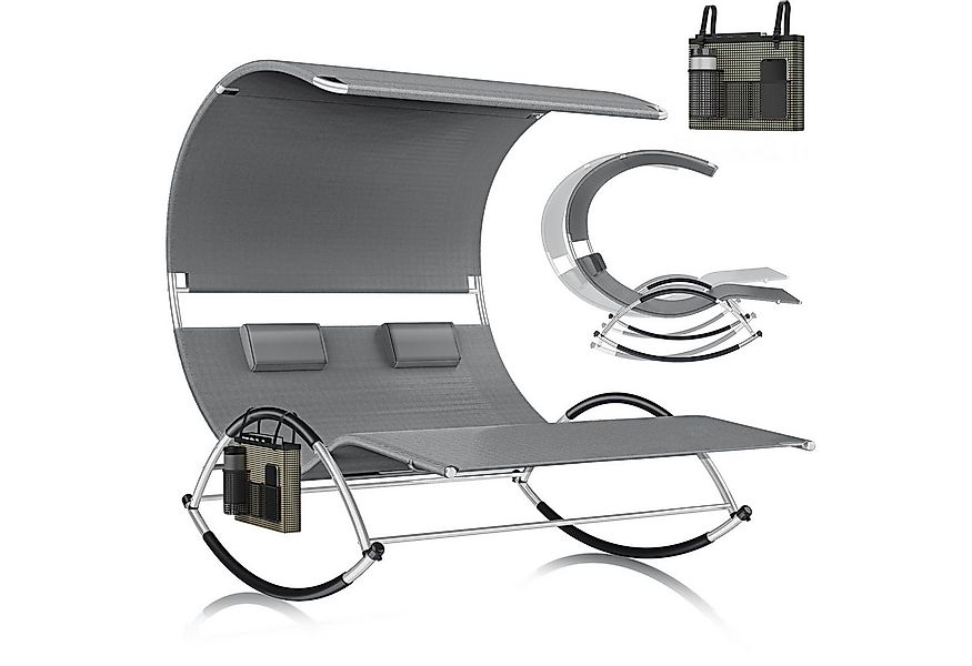 KESSER Gartenliege, Doppelliege Sonnenliege Sonnendach & Kopfkissen, Relaxl günstig online kaufen