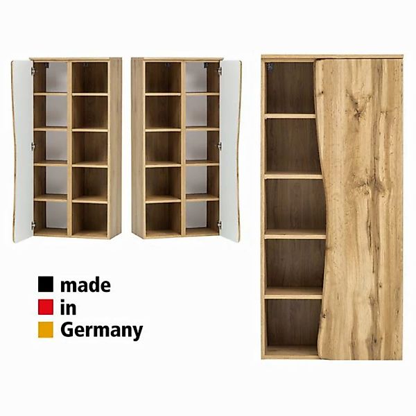 Badezimmerschrank mit Regal 60 cm KAHLA-03 in Wotan Eiche Nb., B/H/T: ca. 6 günstig online kaufen