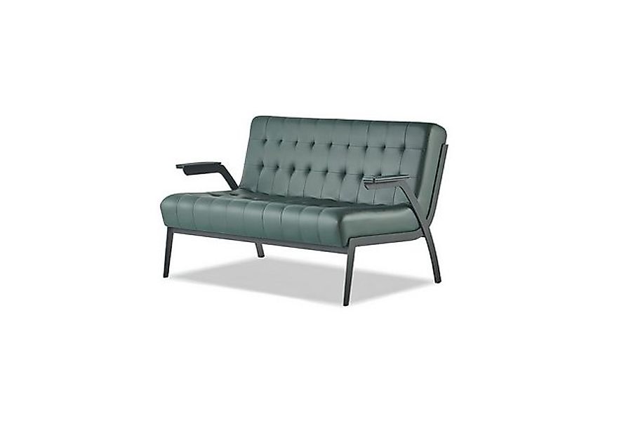 JVmoebel 2-Sitzer Chesterfield Grün Sofa 2-Sitzer Ledersofa Modern Couch Le günstig online kaufen