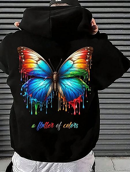 RMK Kapuzenpullover Herren Hoodie Oversize Langarm Longshirt Butterfly Schm günstig online kaufen