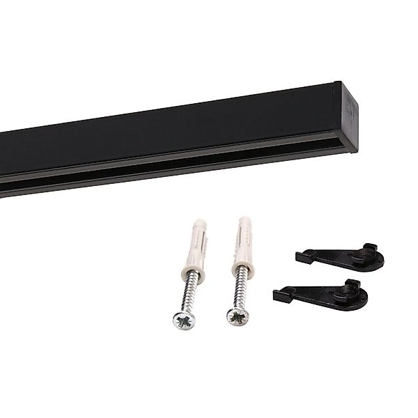 Deco-Raum Gardinenschiene nach Maß 1-Lauf Square Schwarz 190cm günstig online kaufen