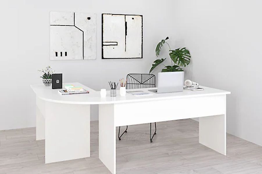 FMD Eckschreibtisch »Tiell« Winkel Schreibtisch, Bürotisch, beidseitig mont günstig online kaufen