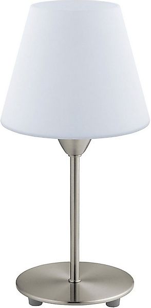 EGLO Tischleuchte DAMASCO 1 Tischlampe, weiß, nickel-matt, exkl. Leuchtmitt günstig online kaufen