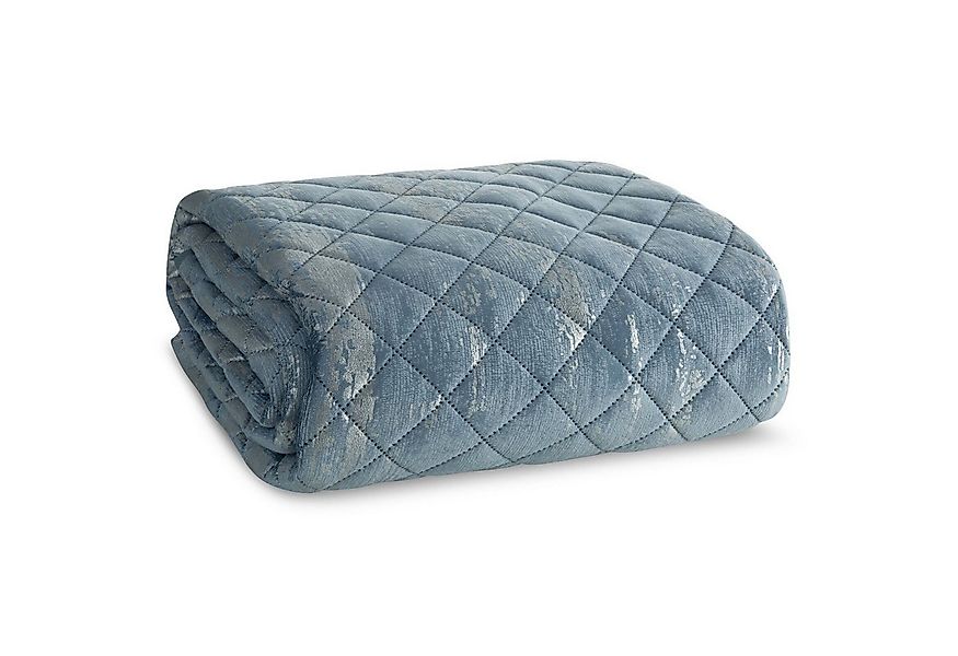 Eurofirany Tagesdecke BLINK, Samtdecke Karomuster Weicher Überwurf Velours günstig online kaufen