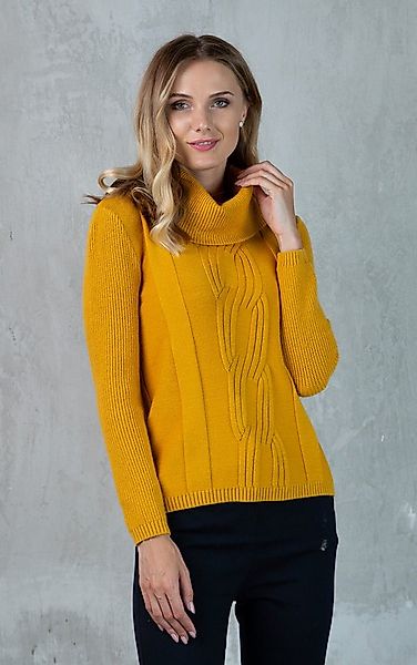 Passioni Rollkragenpullover mit Zopfmuster und Rippstruktur günstig online kaufen